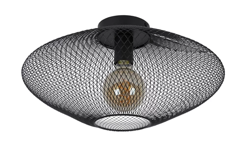 Lucide MESH - Plafonnier - Ø 45 cm - 1xE27 - Noir - éteint